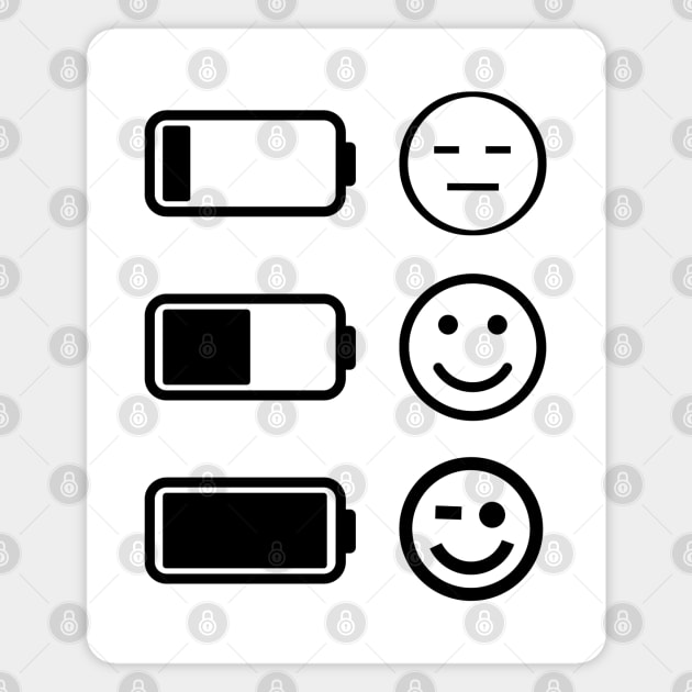 Battery level - energy, sad to happy Magnet by moonalida